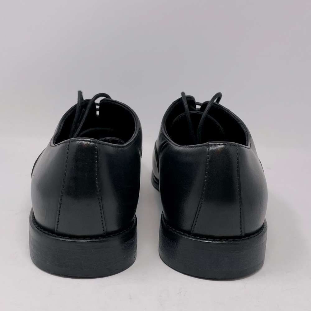 A. Testoni Basic Black Leather Lace Up Oxfords Si… - image 4